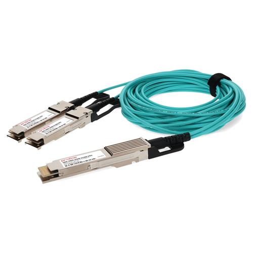 Picture for category MSA and TAA 200GBase-AOC QSFP28-DD to 2xQSFP28 Active Optical Cable (850nm, MMF, 10m)