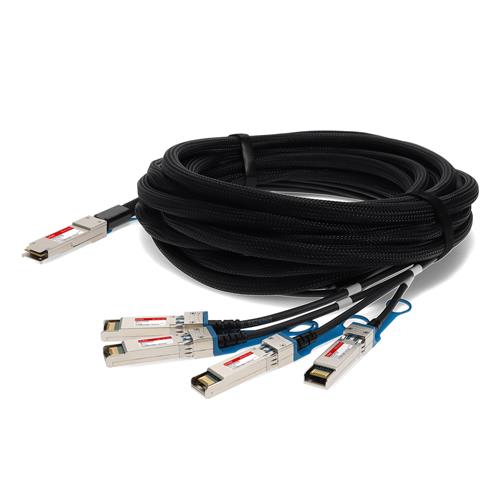 Picture for category MSA and TAA 40GBase-CU QSFP+ to 4xSFP+ Direct Attach Cable (Active Twinax, 7m, 30AWG)