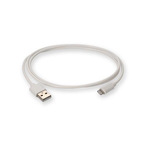 Picture of 1m Apple Computer® MD818AM/A Compatible USB 2.0 (A) Male to Lightning Male White Sync and Charge Cable MFi Certified