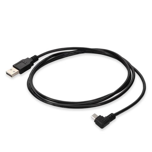 Picture of 2m USB 2.0 (A) Male to Micro-USB 2.0 (B) Right-Angle Male Black Cable