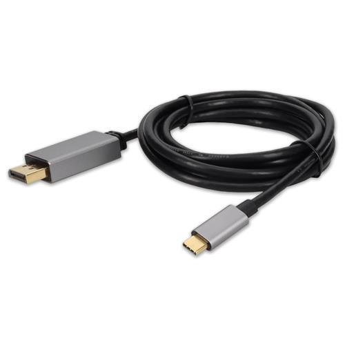 Picture of USB-C Male to DisplayPort Male Black Adapter with Aluminum Housing