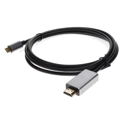 Picture of USB-C Male to HDMI (4K) Male Black Adapter with Aluminum Housing