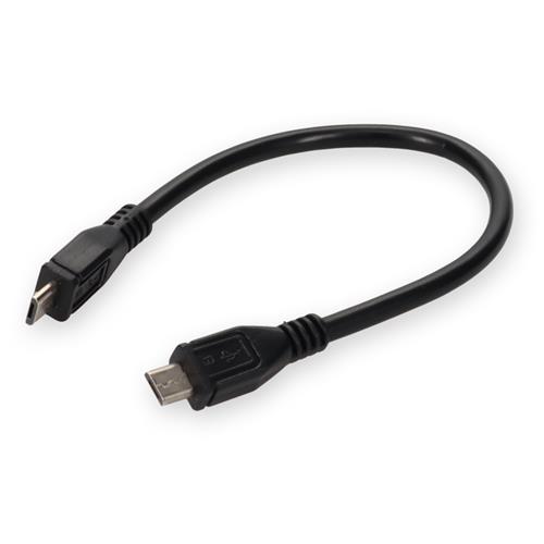 Picture of 5in Micro-USB 2.0 (B) Male to USB 2.0 (A) Female Black Cable