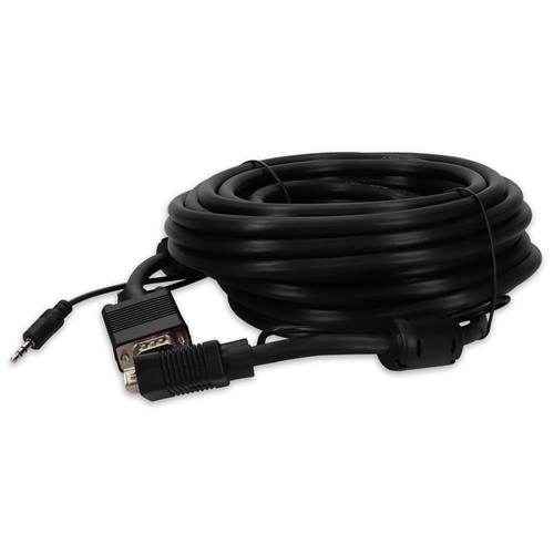 Picture for category 30ft VGA Male to Male Black Cable Includes 3.5mm Audio Port Max Resolution Up to 1920x1200 (WUXGA)