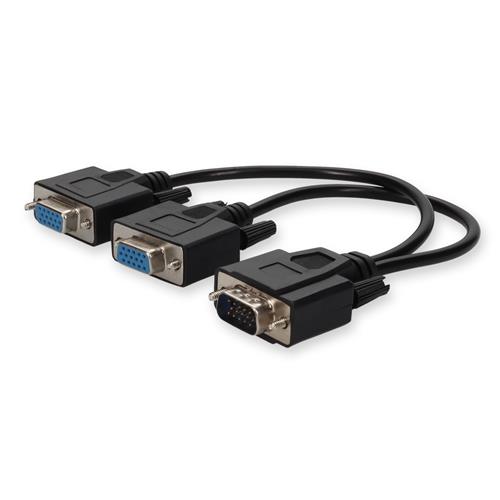 Picture for category VGA Male to 2xVGA Female Black Adapter Max Resolution Up to 1920x1200 (WUXGA)