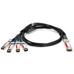 Picture of Dell® 470-ABQB Compatible TAA 100GBase-CU QSFP28 to 4xSFP28 Direct Attach Cable (Passive Twinax, 3m)