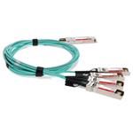 Picture of HP® 845420-B21 Compatible TAA 100GBase-AOC QSFP28 to 4xSFP28 Active Optical Cable (850nm, MMF, 7m)