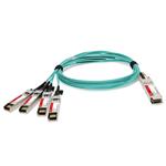 Picture of HP® 845424-B21 Compatible TAA 100GBase-AOC QSFP28 to 4xSFP28 Active Optical Cable (850nm, MMF, 15m)