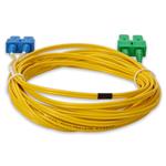 Picture of 2.5m ASC (Male) to SC (Male) OS2 Straight Microboot, Snagless Yellow Duplex Fiber OFNR (Riser-Rated) Patch Cable