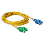 Picture of 2.5m ASC (Male) to SC (Male) OS2 Straight Microboot, Snagless Yellow Duplex Fiber OFNR (Riser-Rated) Patch Cable