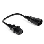 Picture of 50cm C13 Female to C14 Male 18AWG 100-250V at 10A Black Power Cable