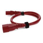 Picture of 0.91m C13 Female to C14 Male 18AWG 100-250V at 10A Red Power Cable