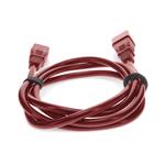 Picture of 3ft C19 Female to C20 Male 16AWG 100-250V at 10A Red Power Cable