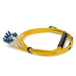 Picture of 5m Arista Networks® CAB-M12P4LC-S5 Compatible MPO (Female) to 8xLC (Male) OS2 8-strand Straight Yellow Fiber OFNR (Riser-Rated) Fanout Cable