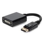 Picture of 5PK 8in DisplayPort 1.2 Male to DVI-I (29 pin) Female Black Adapter Cables Requires DP++ Max Resolution Up to 2560x1600 (WQXGA)