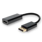Picture of 5PK 8in DisplayPort 1.2 Male to HDMI 1.3 Female Black Adapter Cables Requires DP++ Max Resolution Up to 2560x1600 (WQXGA)