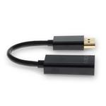 Picture of 5PK 8in DisplayPort 1.2 Male to HDMI 1.3 Female Black Adapter Cables Requires DP++ Max Resolution Up to 2560x1600 (WQXGA)