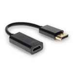 Picture of 8in DisplayPort 1.2 Male to HDMI 1.3 Female Black Adapter Cable Requires DP++ Max Resolution Up to 2560x1600 (WQXGA)