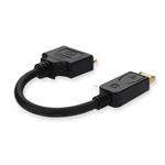 Picture of DisplayPort 1.2 Male to DVI-I (29 pin) Female Black Active Adapter Max Resolution Up to 1920x1200 (WUXGA)