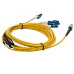 Picture of 3m Juniper Networks® MTP-4LC-S3M Compatible MPO (Female) to 8xLC (Male) OS2 8-strand Straight Yellow Fiber OFNR (Riser-Rated) Fanout Cable