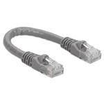 Picture of 10in RJ-45 (Male) to RJ-45 (Male) Cat6 Straight Booted, Snagless Gray UTP Copper PVC Patch Cable