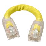 Picture of 6in RJ-45 (Male) to RJ-45 (Male) Cat6 Straight Yellow UTP Copper PVC Patch Cable