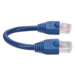 Picture of 6in RJ-45 (Male) to RJ-45 (Male) Cat6A Straight Blue UTP Copper PVC Patch Cable
