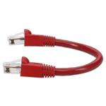 Picture of 6in RJ-45 (Male) to RJ-45 (Male) Cat6A Straight Red UTP Copper PVC Patch Cable