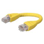 Picture of 6in RJ-45 (Male) to RJ-45 (Male) Cat6A Straight Yellow UTP Copper PVC Patch Cable