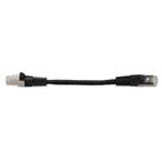 Picture of 6in RJ-45 (Male) to RJ-45 (Male) Cat6 Shielded Straight Black STP Copper PVC Patch Cable
