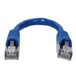 Picture of 6in RJ-45 (Male) to RJ-45 (Male) Straight Blue Cat7 S/FTP PVC Copper Patch Cable
