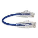 Picture of 6in RJ-45 (Male) to RJ-45 (Male) Cat6 Straight Blue Slim UTP Copper PVC Patch Cable