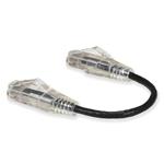 Picture of 6in RJ-45 (Male) to RJ-45 (Male) Straight Black Cat6 UTP Slim PVC Copper Patch Cable