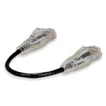 Picture of 6in RJ-45 (Male) to RJ-45 (Male) Straight Black Cat6 UTP Slim PVC Copper Patch Cable