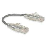 Picture of 6in RJ-45 (Male) to RJ-45 (Male) Straight Gray Cat6 UTP Slim PVC Copper Patch Cable