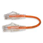 Picture of 6in RJ-45 (Male) to RJ-45 (Male) Straight Orange Cat6 UTP Slim PVC Copper Patch Cable