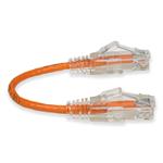 Picture of 6in RJ-45 (Male) to RJ-45 (Male) Straight Orange Cat6 UTP Slim PVC Copper Patch Cable
