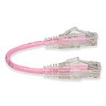 Picture of 6in RJ-45 (Male) to RJ-45 (Male) Straight Pink Cat6 UTP Slim PVC Copper Patch Cable