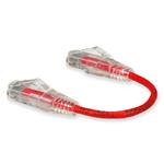 Picture of 6in RJ-45 (Male) to RJ-45 (Male) Cat6 Straight Red Slim UTP Copper PVC Patch Cable