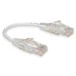 Picture of 6in RJ-45 (Male) to RJ-45 (Male) Cat6 Straight White Slim UTP Copper PVC Patch Cable