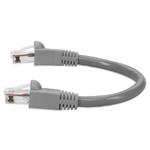 Picture of 6in RJ-45 (Male) to RJ-45 (Male) Cat6A Straight Booted, Snagless Gray UTP Copper PVC Patch Cable