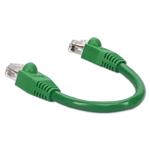 Picture of 6in RJ-45 (Male) to RJ-45 (Male) Cat6A Straight Booted, Snagless Green UTP Copper PVC Patch Cable
