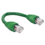 Picture of 6in RJ-45 (Male) to RJ-45 (Male) Cat6A Straight Booted, Snagless Green UTP Copper PVC Patch Cable