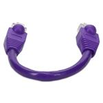 Picture of 6in RJ-45 (Male) to RJ-45 (Male) Cat6A Straight Booted, Snagless Purple UTP Copper PVC Patch Cable