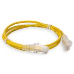 Picture of 1.5ft RJ-45 (Male) to RJ-45 (Male) Cat6 Straight Yellow Slim UTP Copper PVC Patch Cable