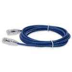 Picture of RJ-45 (Male) to RJ-45 (Male) Cat6A Straight Booted, Snagless Blue Slim UTP Copper PVC Patch Cable