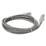 Picture of 10ft RJ-45 (Male) to RJ-45 (Male) Gray Slim Cat6A Booted, Snagless UTP PVC Copper Patch Cable