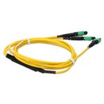 Picture of 2m MPO-16 (Female) to 2xMPO (Female) OM4 16-strand Crossover Yellow Fiber OFNR (Riser-Rated) Patch Cable