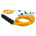 Picture of 1m LC (Male) to 8xLC (Male) Yellow Duplex SMF Fiber Colorless Splitter -40 to 85C