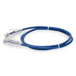 Picture of 3ft RJ-45 (Male) to RJ-45 (Male) Straight Microboot, Snagless Blue Cat6 Slim UTP Copper PVC Cable